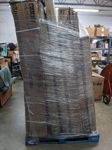 lot 250 image: Pallet of Extraordinary Deals Proform, Platform Bed, Storage Cart, Desk, Ameriwood TV Stand, Dorel Twin Bed, Etc.