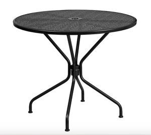 lot 268 image: Flash Furniture Commercial Grade 35-14 Round IndoorOutdoor Patio Table with Umbrella Hole