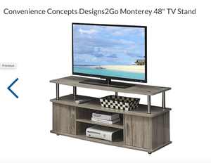 lot 280 image: Convenience Concepts Designs2Go Monterey 48 TV Stand