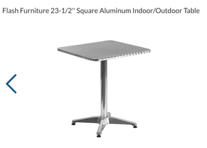 lot 427 image: Flash Furniture 23-12 Square Aluminum IndoorOutdoor Table