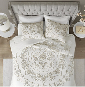 lot 342 image: Madison Park Juliana Chenille 3-Pc. Comforter Set - KingCal. King