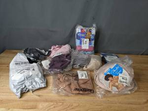 lot 236 image: Hanes Womens 10-Pack Assorted Classic Briefs, Just My Size Satin Stretch Wirefree Bra Black 42DDD, Hanes ComfortFlex Fit Fuller Coverage Wirefree Bra XL, Glamorise Wonderwire Front-Close Underwire Bra Black Plum 36F and More