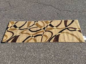 lot 496 image: Solid & Striped Chocolate Swirls Wavy Lines Stripes Rug