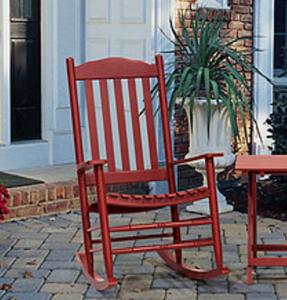 lot 458 image: Wooden Rocking Chair - Red
