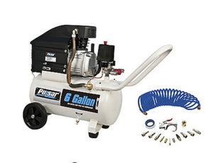 lot 463 image: Pulsar 6-Gallon Horizontal Electric Air Compressor
