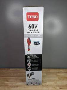 lot 5 image: Brand New Toro 8 in. 60V Max Lithium Ion Cordless Electric Lawn Edger - Battery and Charger  T