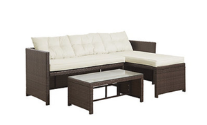 lot 507 image: Teamson Home 3-Pc. Rattan Patio Sectional Set