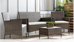 lot 285 image: Brookside Iris Rattan 4-Pc. Patio Conversation Set