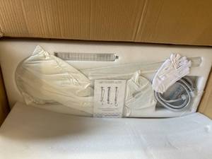 lot 32 image: AKDY 1-Handle Freestanding Floor Mount Roman Tub Faucet Bathtub Filler with Hand Shower in Chrome