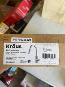lot 85 image: KRAUS Oletto Spot Free Stainless Steel Finish Dual Function Pull Down Kitchen Faucet