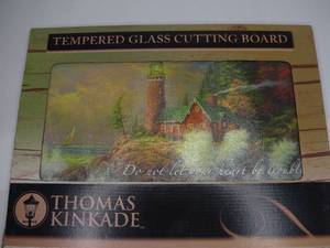 16 x 12 Thomas Kinkade Tempered Glass Cutting Board - Courage