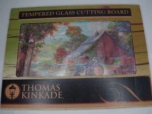 16 x 12 Thomas Kinkade Tempered Glass Cutting Board - Summer Heritage