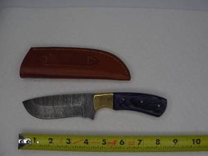 HANDMADE 8.75 OPAL BLUE HUNTER DAMASCUS