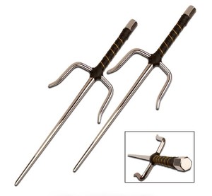 Metal Sai - 18 Inch Chrome Finish - Set of 2�
