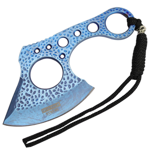 Defender-Xtreme 7 Blue Ti Color Throwing Hunting Tactical Axe Stainless Steel