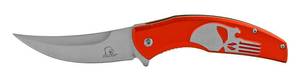 4.75 Grip Built Trailing Point Punisher Skull Folding Pocket Knife - Red