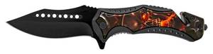 5 Rescue Folding Pocket Knife - Satans Skull