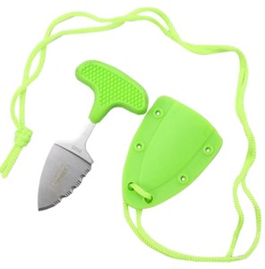 Defender-Xtreme Hunting Knife 3.5 Green Full Tang Stainless Steel Blade w Cord