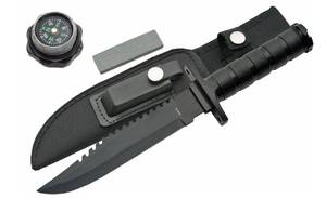 12 BLACK HANDLE SURVIVAL KNIFE