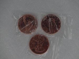 3 1oz Statue of Liberty Themed Copper Rounds