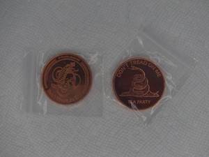 2 1oz Dont Tread on Me Copper Rounds