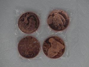 4 1oz Cryptid Creatures Themed Copper Rounds