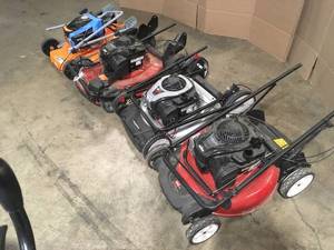 Lot of 4 Mixed Assorted Lawn Mowers used various models and conditions Customer Returns See Pictures