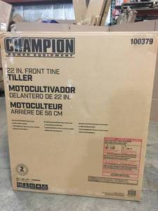 Champion Power Equipment  22 in. 212cc 4-Stroke Gas Garden Front Tine Tiller with Forward and Reverse open box See Pictures