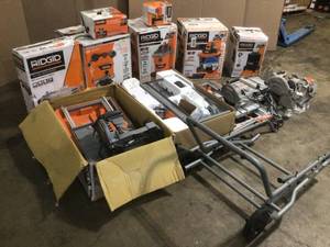 Lot of Assorted Ridgid Tools Power Tools and Accessories Customer Returns See Pictures