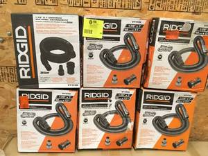 Lot 6 RIDGID 1-78 in. x 7 ft. Tug-A-Long Vac Hose for WetDry Shop Vacuums
