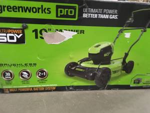 Greenworks PRO 19 in. 60V Battery Cordless 2-in-1 Lawn Mower with 5.0 Ah Battery with Charger