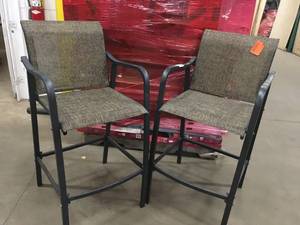 Crestlive Products Metal Outdoor Bar Stool in Earth (2-Pack)