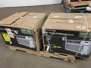 Lot of 2 LG Electronics 12,000 BTU 115-Volt Window Air Conditioner LW1217ERSM Cools 550 Sq. Ft. Open Box customer returns