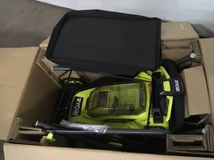 RYOBI ONE HP 18V Brushless 16 in. Cordless Battery Walk Behind Push Lawn Mower with (2) 4.0 Ah Batteries and (1) Charger
