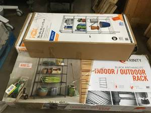 Pallet with assorted Shelving units customer returns see pictures