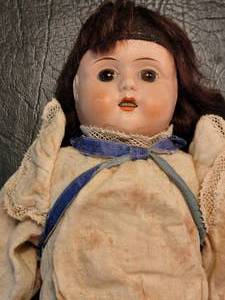 lot 41 image: Antique Bisque Doll with Open Mouth and Teeth