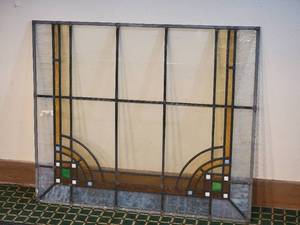 lot 15 image: Historic Stained Glass Window Pane Reclaimed from Pillsbury House