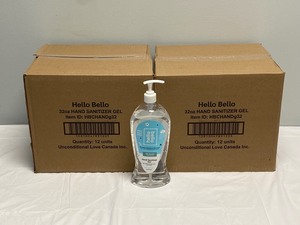 lot 21 image: (2) CASES OF  HELLO BELLO HAND SANITIZER 24 32OZ BOTTLES