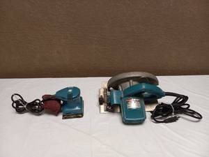 lot 61 image: MAKITA CIRCLE SAW AND SANDER