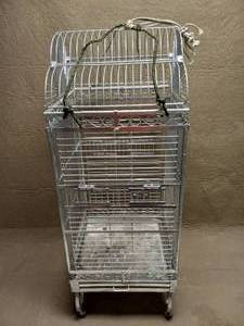 lot 128 image: STAINLESS STEEL BIRD CAGE