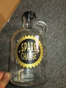 lot 31 image: 14 spare change jars 4.5 inch x5 in...