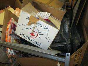 lot 38 image: pallet of chairs and faux flowers ...