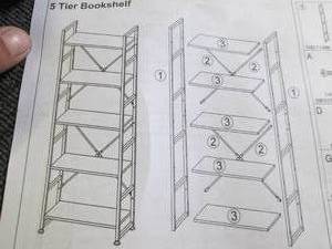 lot 96 image: 5 tier metal bookshelf ...
