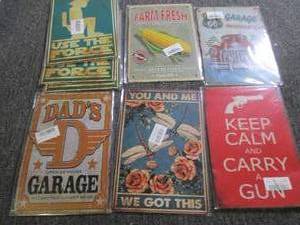 lot 140 image: 9 metal signs ...