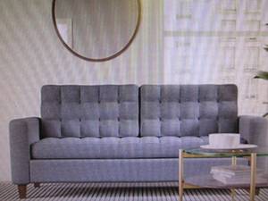 lot 213 image: brookside linen like tufted square ...