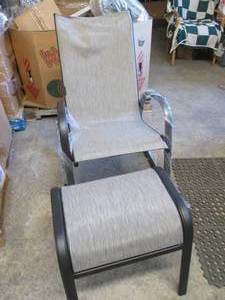 Patio Sling Rocker with Ottoman...