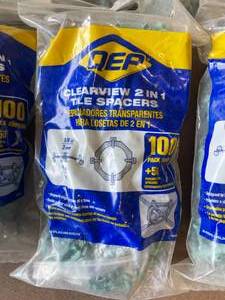 lot 14 image: QEP 18 in. and 14 in. Clearview 2-in-1 Tile Spacers (100 pack) ( 7 units)