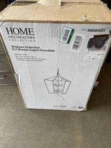 lot 43 image: Home Decorators Collection Weyburn 8-Light Bronze Caged Chandelier
