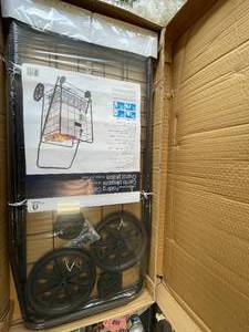 lot 53 image: Helping Hand Black Metal Cleaning Cart with 4-Wheel Utility Wheels and Handle