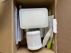 lot 69 image: SECUR360 Wi-Fi Connected White Wired Single Head Voice Activated Motion Activated Outdoor LED Security Flood Light 1200 Lumens